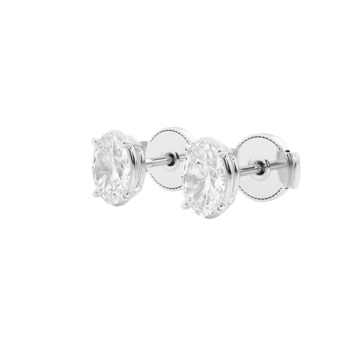 TXE01990-WGGD | Oval Diamond Stud Earrings