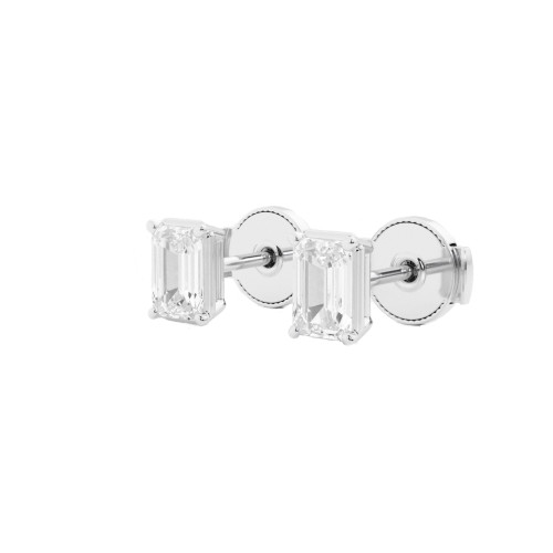 TXE01995-WGGD | Emerald-Cut Diamond Stud Earrings
