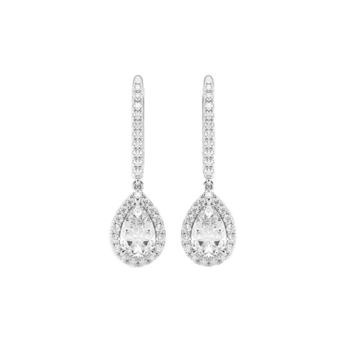 Teardrop Diamond Earrings Front