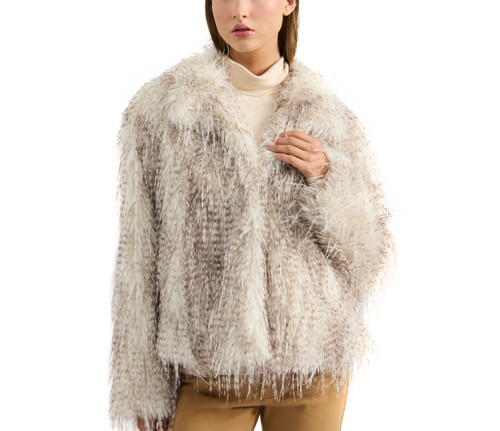 Natural | Yoshi Faux Feather Fur Jacket