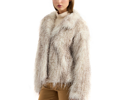 Natural | Yoshi Faux Feather Fur Jacket