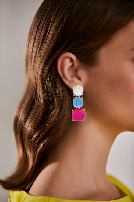 Multi | Pop Geo Linear Earrings Model