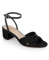 Black Fabric | Hudson Pleated Sandal Front Side