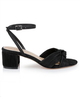 Black Fabric | Hudson Pleated Sandal Side