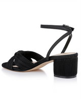 Black Fabric | Hudson Pleated Sandal Back Side