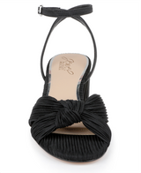 Black Fabric | Hudson Pleated Sandal Front