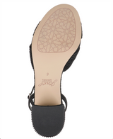 Black Fabric | Hudson Pleated Sandal Sole