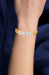 Gold | Crystal Stone Leaf Bracelet